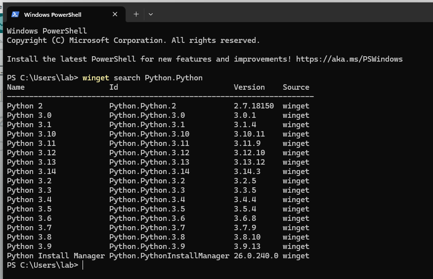 Search Python Downloads